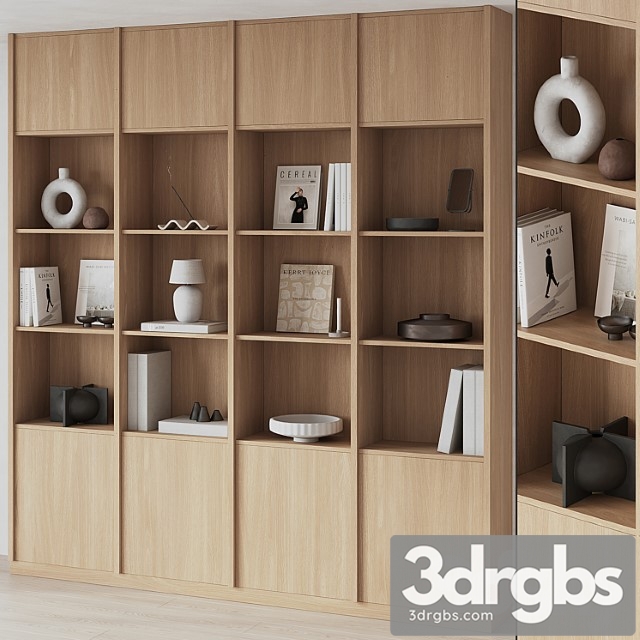 Big bookcase with modern decor 2