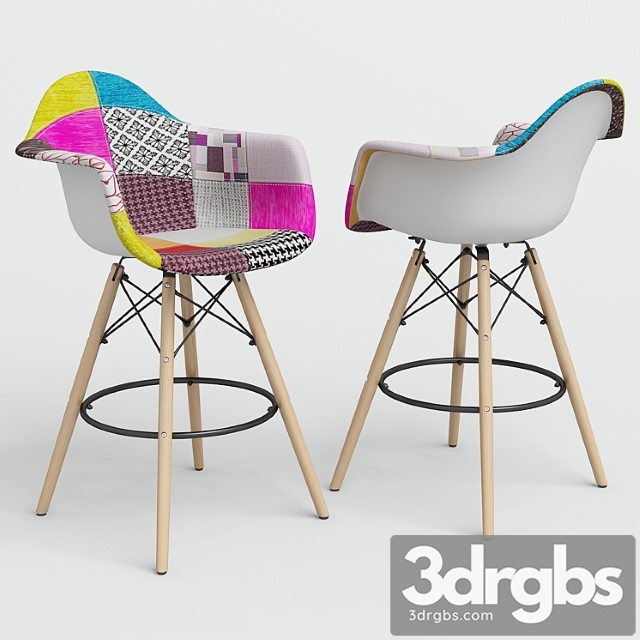 Chair eames style daw patchwork + plastic bar. 2