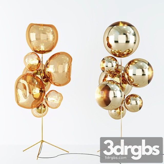 Ball stand chandelier gold