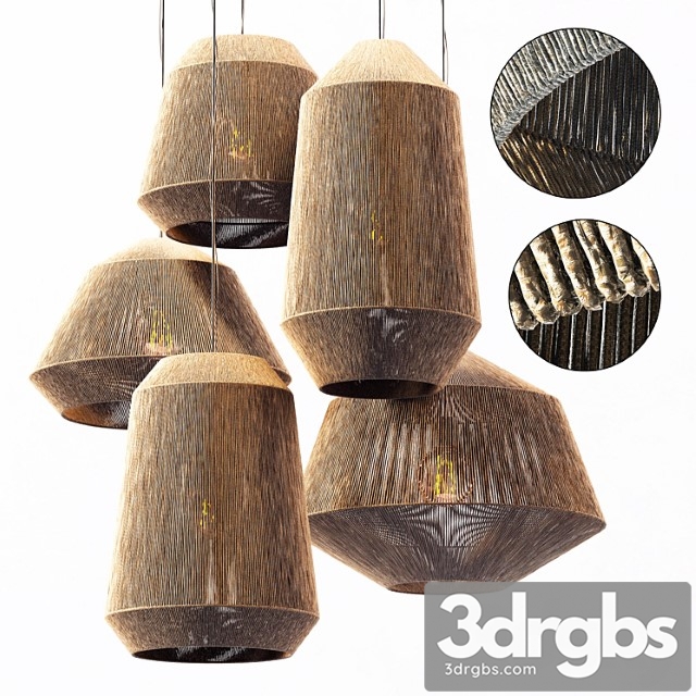 Lamp Wood Rotang Wicker Barrel N2 Lampa Pletenaia Iz Rotanga Bochka 2