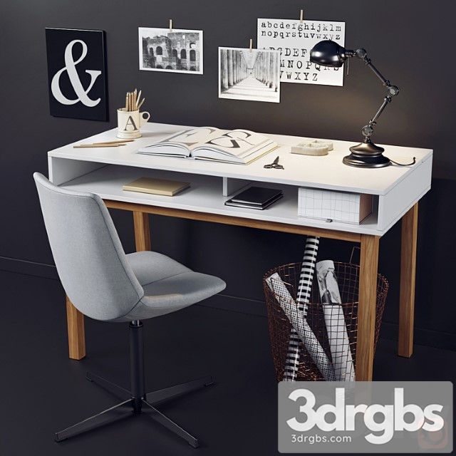 Desk and chair with la redoute decor 2