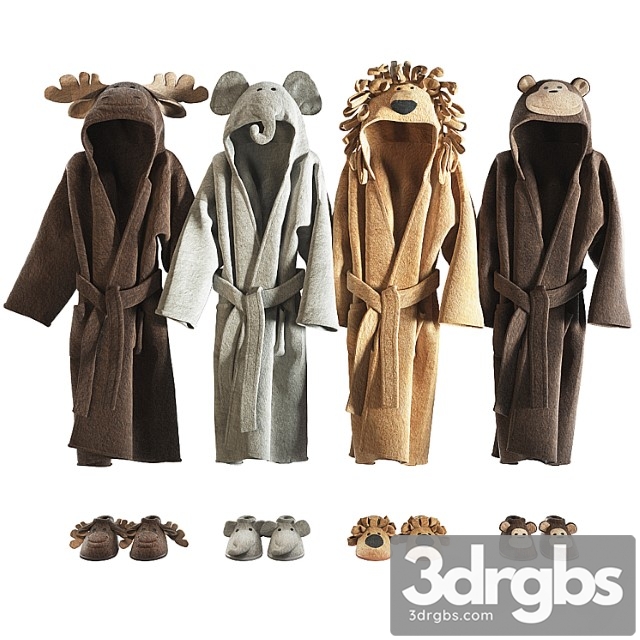 Clothes RH Baby Bathrobe Animal Set 002