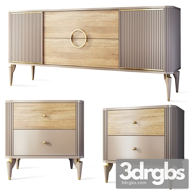 Chest of drawers and bedside table art deco sanvito. nightstand, sideboard bellona