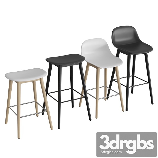 Fiber bar stool wood base 2