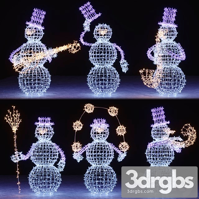 Snowman figures from garlands