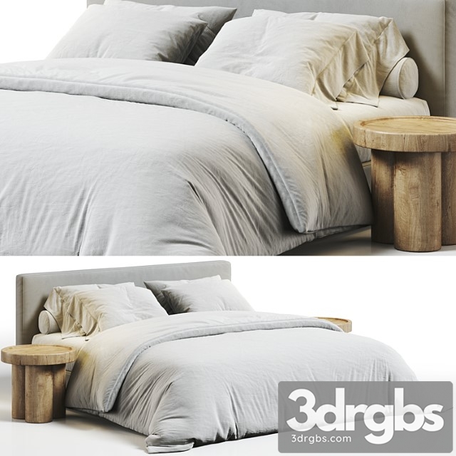 West Elm Flanged Edge Upholstered Bed 2