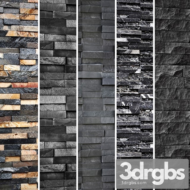 Collection of Black Stone. Slate Wild Stone Wall Decor Black Stone, Decorative Loft Masonry Panel