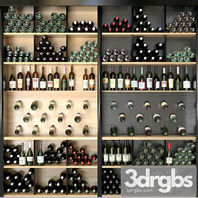 Wine cabinet with wine 3. alcohol