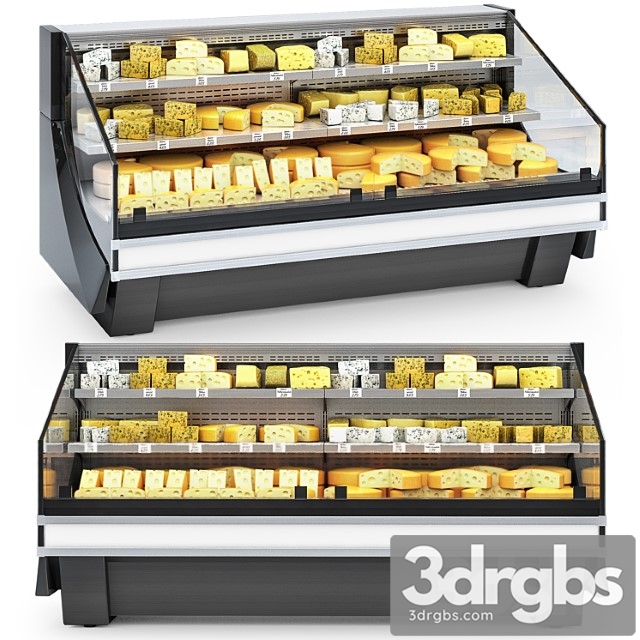 Hitline refrigerated display case with cheese