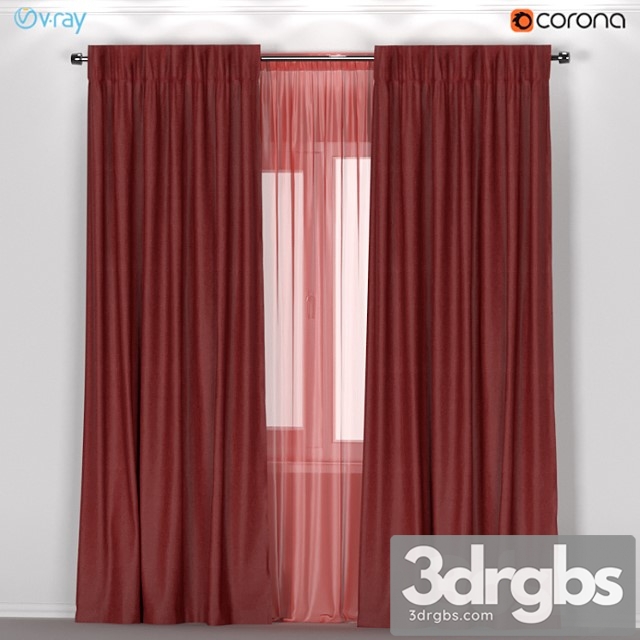 Ikea annacaise - brown-red thick curtains made of polyester + tulle.