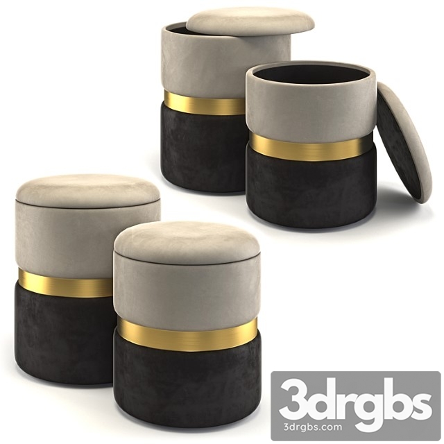 Set of 2 ottomans new-york my interno