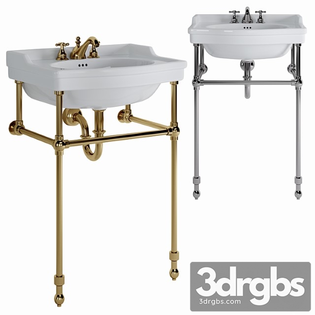 Cierra Console Sink With Brass Stand