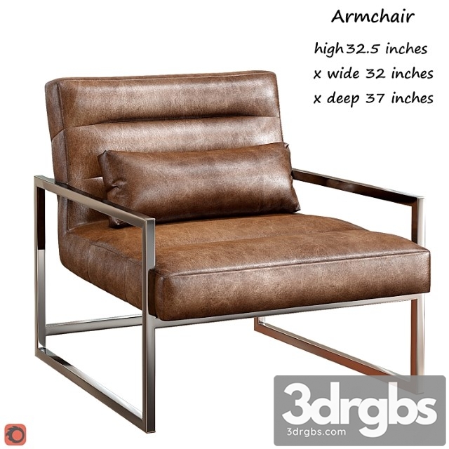 Michael weiss delancy loft masculine brown leather steel armchair