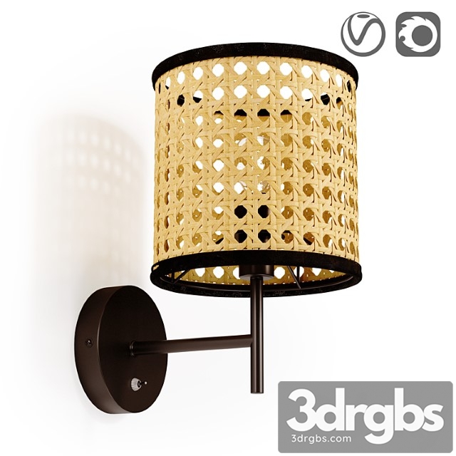 Metal and weave wall lamp grizzana