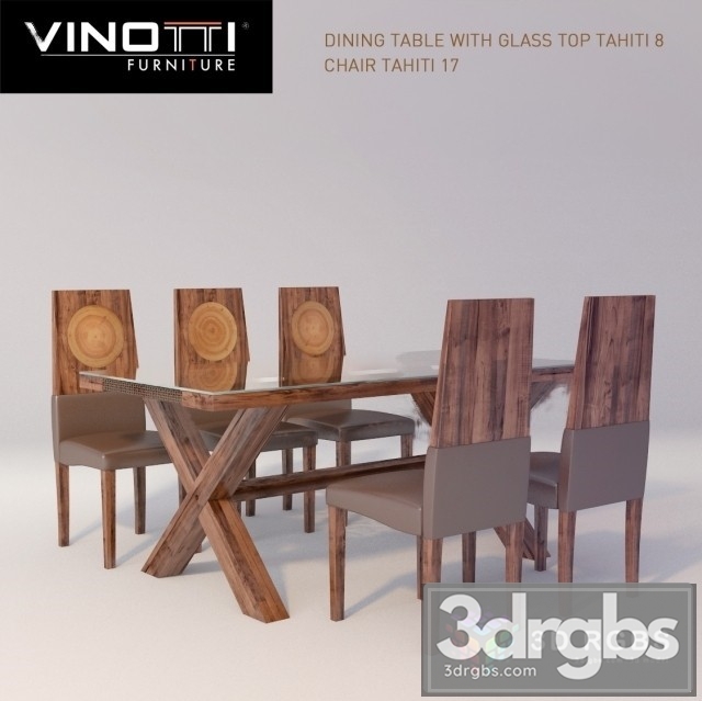 Dining Table With Glass Top Tahiti 8