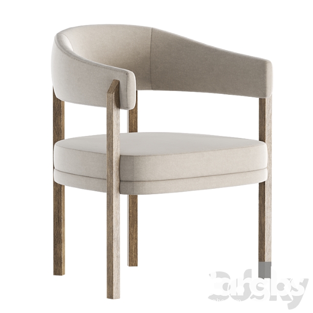 Barrel dining chair in grizzly taupe