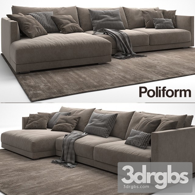 Moderm Fabric Poliform Sofa 01