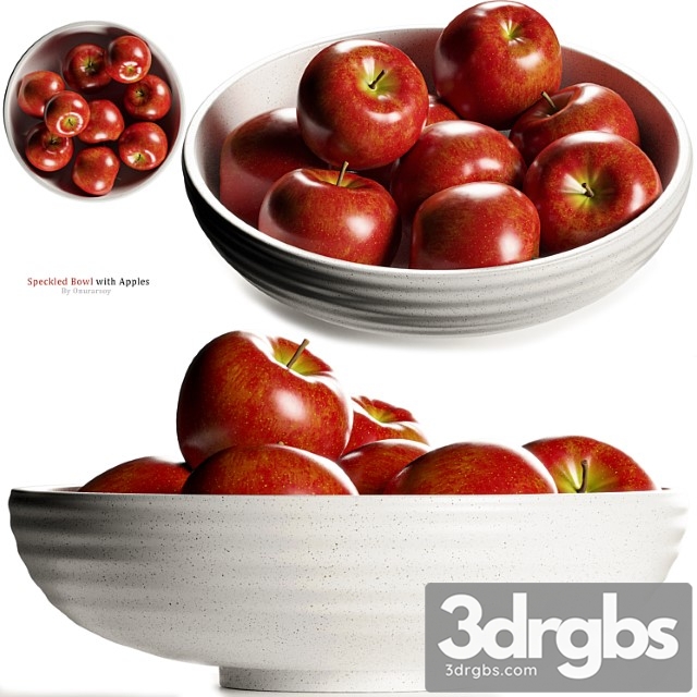 Crate & barrel - holden speckled bowl with apples