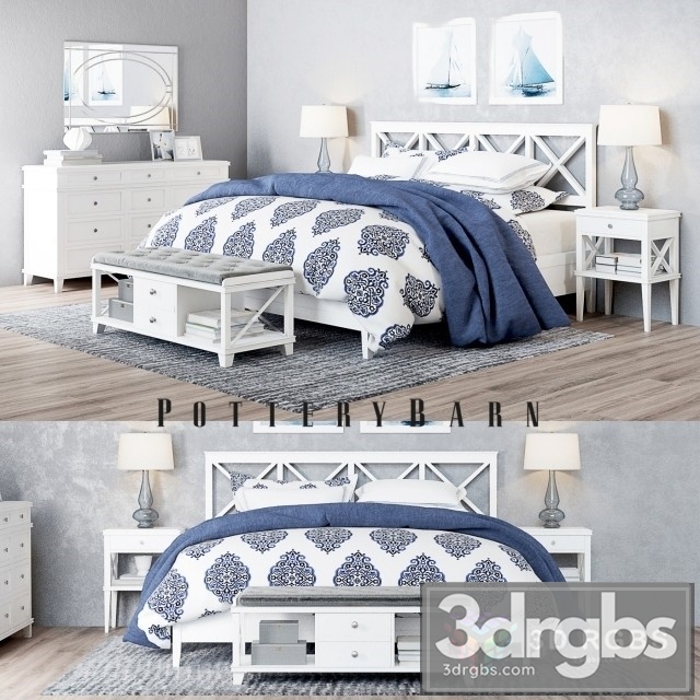 Clara Lattice White Bed