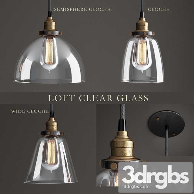 Svietil Niki Sierii Loft Clear Glass