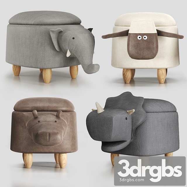 Hippo childrens storage stool 2