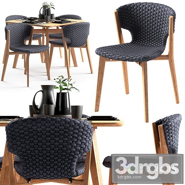 Ethimo Knit Dining Chair Square Table