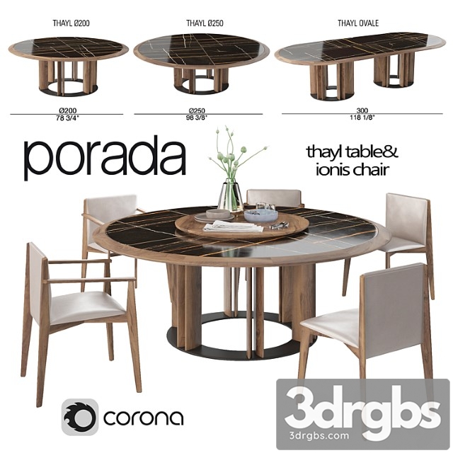 Porada thayl table and ionis chairs 2