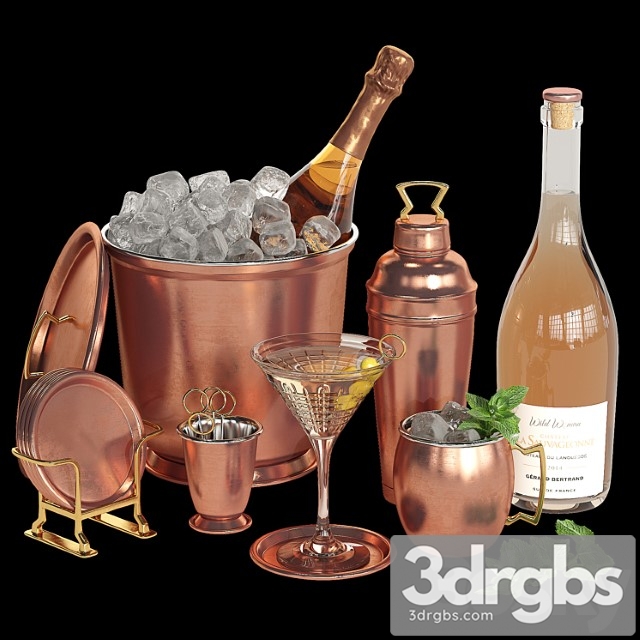 Potterybarn copper bar accessories