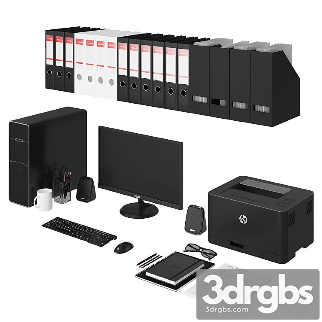 Office black pc set