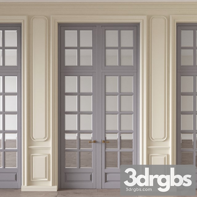 Decorative plaster Wall molding with doors