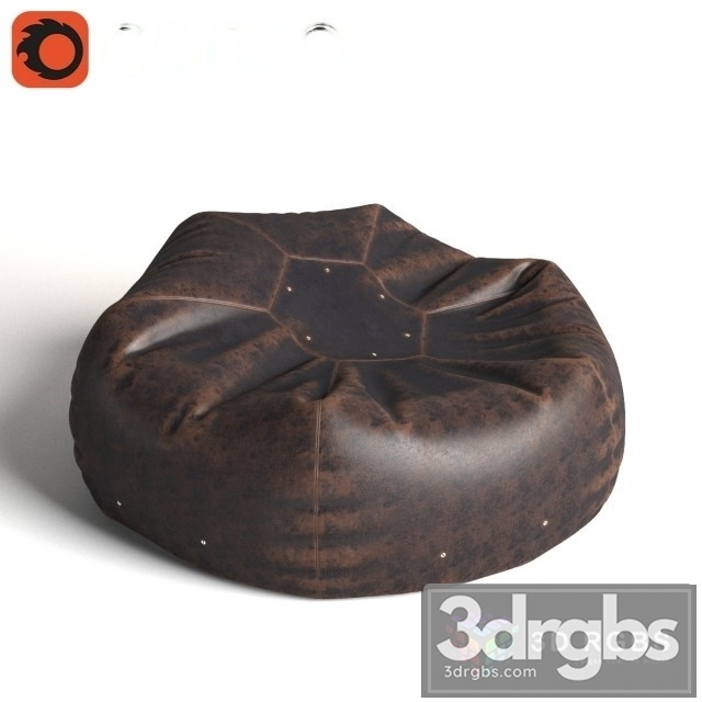 Leather Bag Pouf