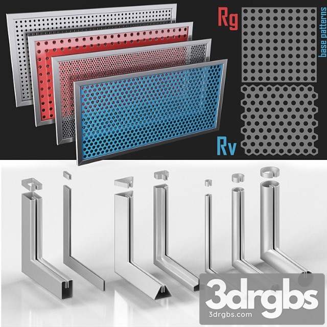 Perforated screens (rv, rg) and profiles