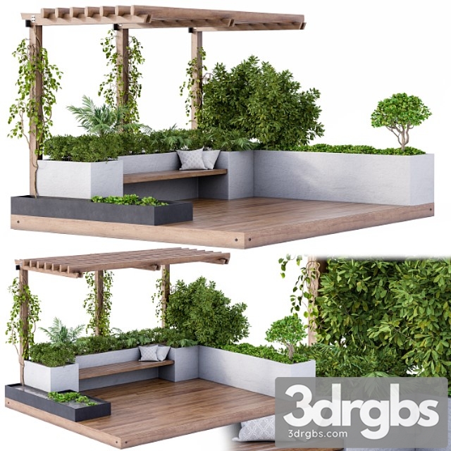 Roof Garden and Landscape Furniture With Pergola