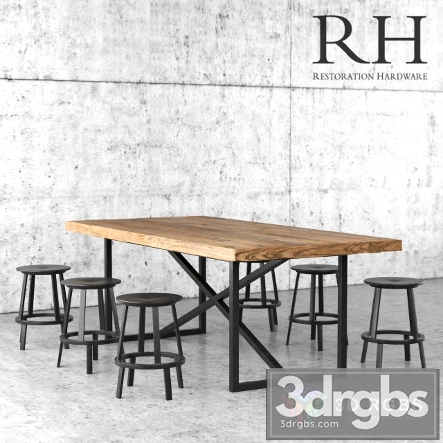 Restoration Hardware Dining Table and Stools