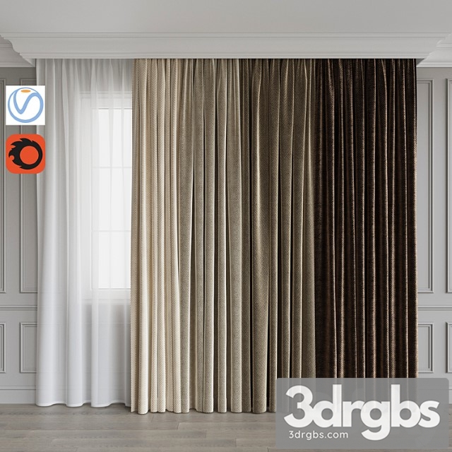 A set of Curtains 10 Beige Gamma