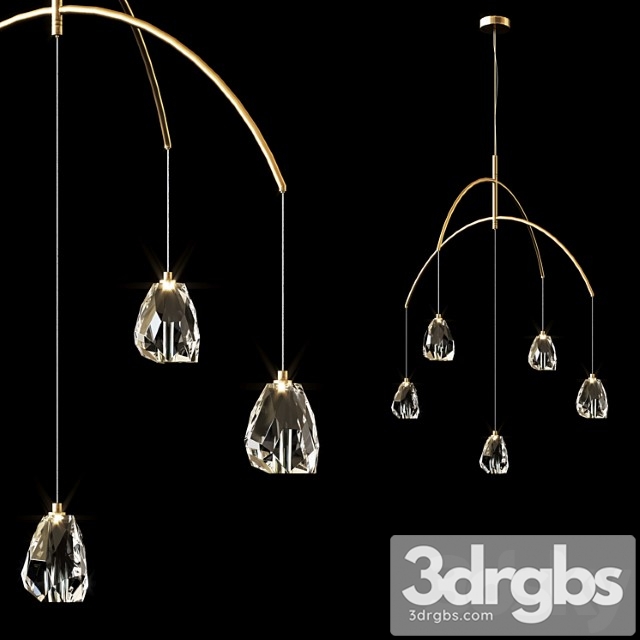 Faceted Crystal Five Light Chandelier