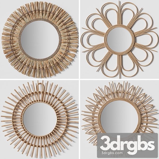 Rattan mirrors