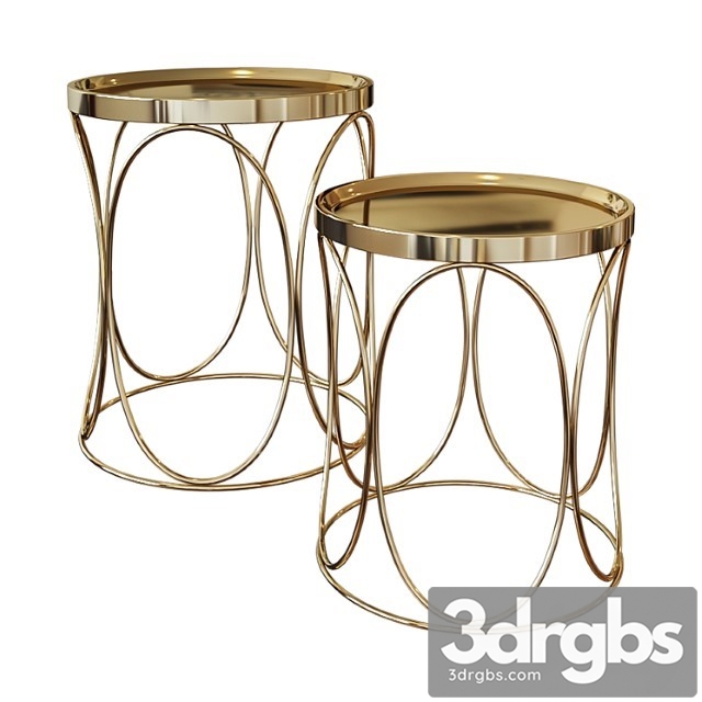 Set Of Two Coffee Tables With Metal Table Top A79100090