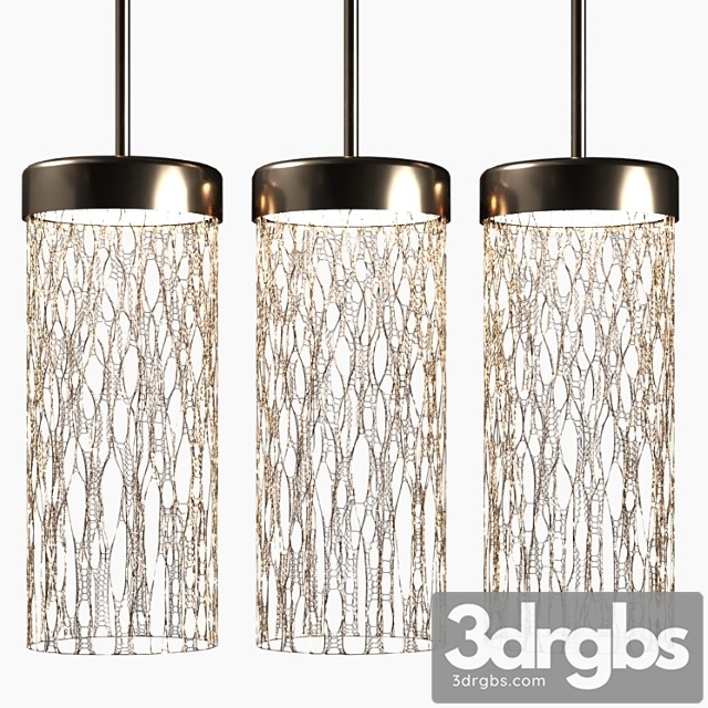 Metal Pendant Lamp With Three Plafonovs