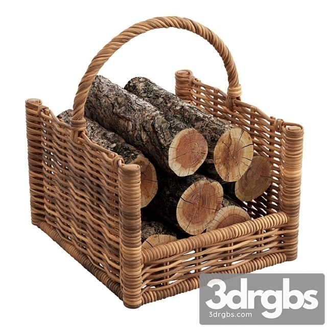 Round Rattan Log Basket