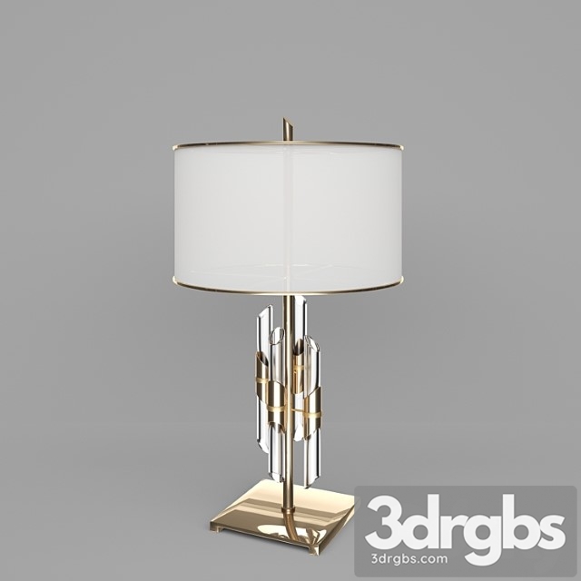 Brass And Crystal Rod Table Lamp