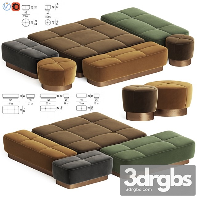 Jacques pouf set minotti 2