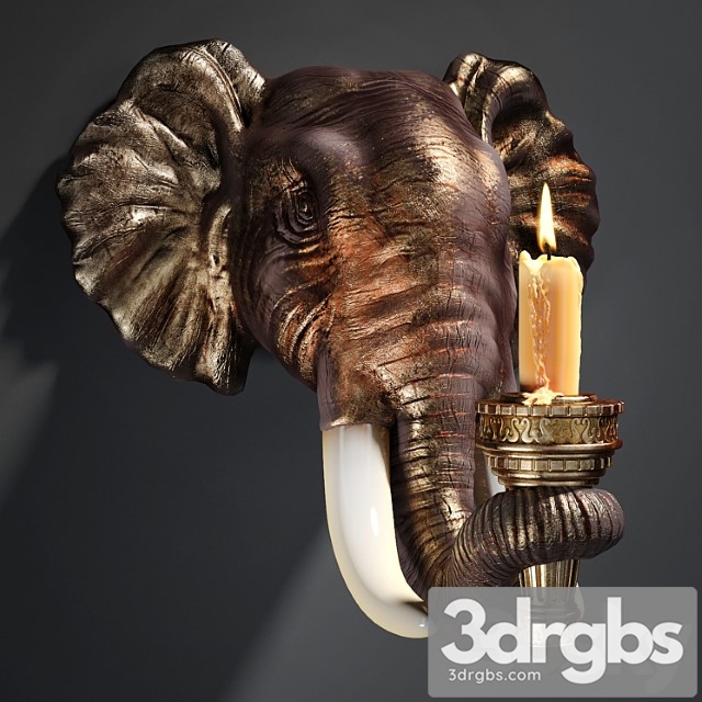 Design toscano elephant sculptural wall sconce