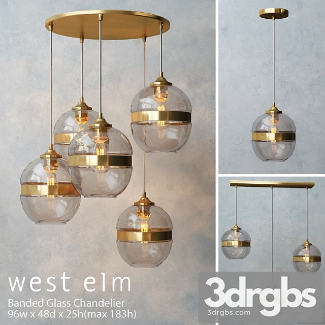 West Elm Banded Glass Chandelier