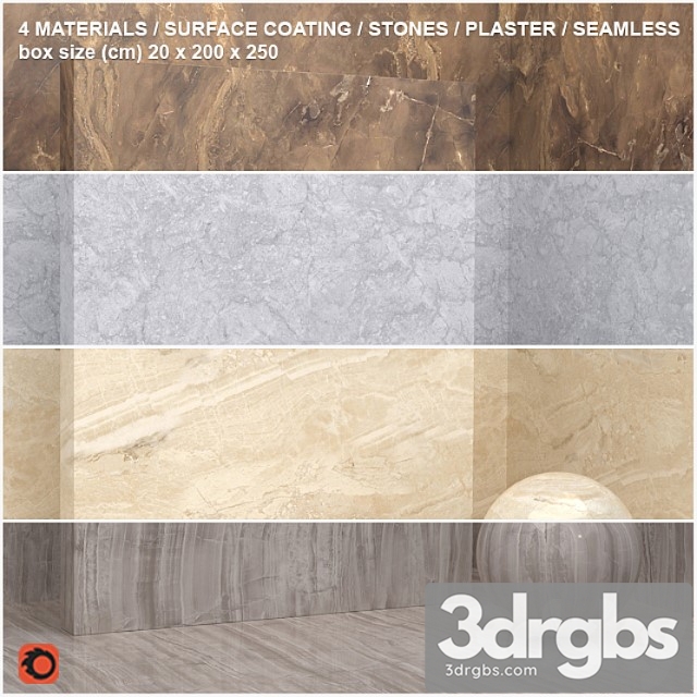 4 materials (seamless) - stone, plaster - set 10