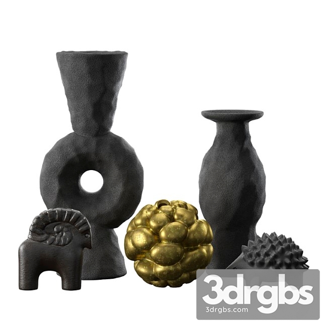 Volcanic Vases and Decorative Objects Set