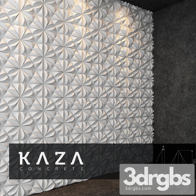 Decorative plaster 3d panel kaza concrete seed