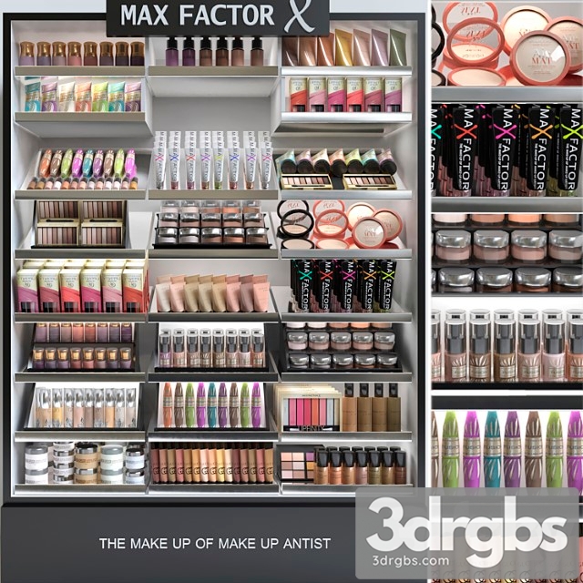 A set of professional cosmetics in a beauty salon or duty free 3