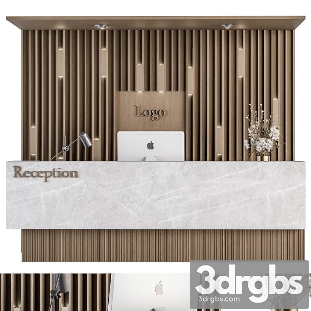 Reception desk and wall decoration - set 10