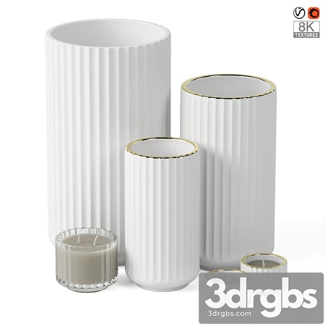 Porcelain vases with candleholders lyngby porcelæn